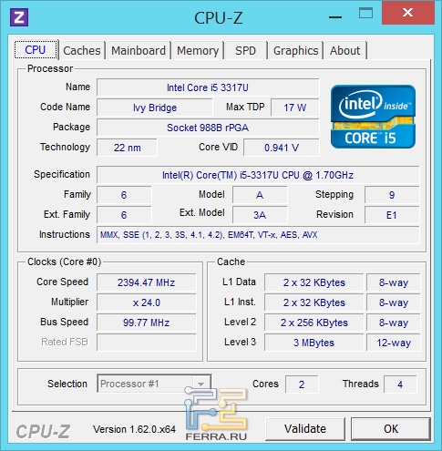 Процессор Samsung ATIV Smart PC Pro 700T1C-A02