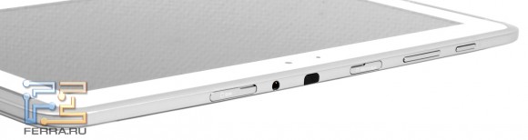 Вид на верхнюю грань планшета Samsung Galaxy Note 10.1