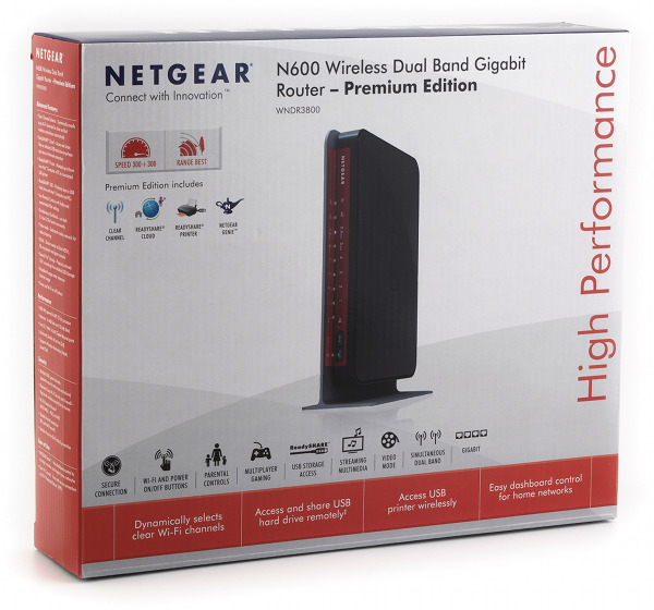 Упаковка беспроводного роутера Netgear WNDR3800