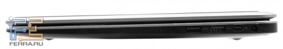 Правый торец: USB 2.0, USB 3.0, разъем питания, Mini DisplayPort