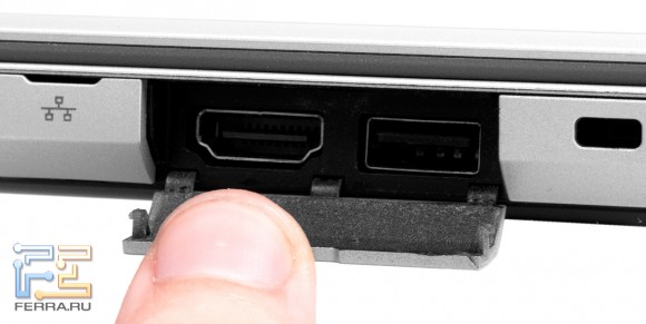 Разъемы HDMI и USB на левом торце Dell Inspiron 5423
