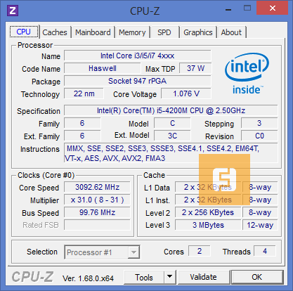 Характеристики процессора Intel Core i5-4200M